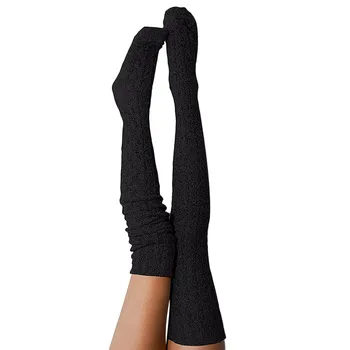 

JAYCOSIN Women Girl Over Knee High Socks Spring Autumn Winter Warm Knit Soft Thigh High Long Socks solid color loose socks D20