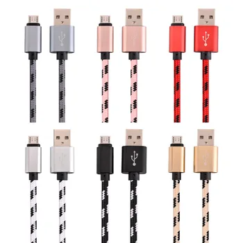 

Thicker 500pcs 1m 2M 3M Nylon Braided Fabric Micro usb cable Accessory Bundles for samsung s4 s6 s7 htc lg for sony