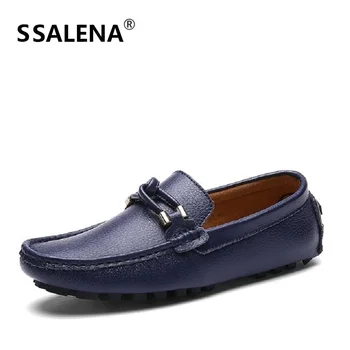 

Mens Slip On Casual Flats Shoes Genuine Leather Soft Sole Driving Shoes Male Working Office Moccasins Loafers Boat Shoes AA20365