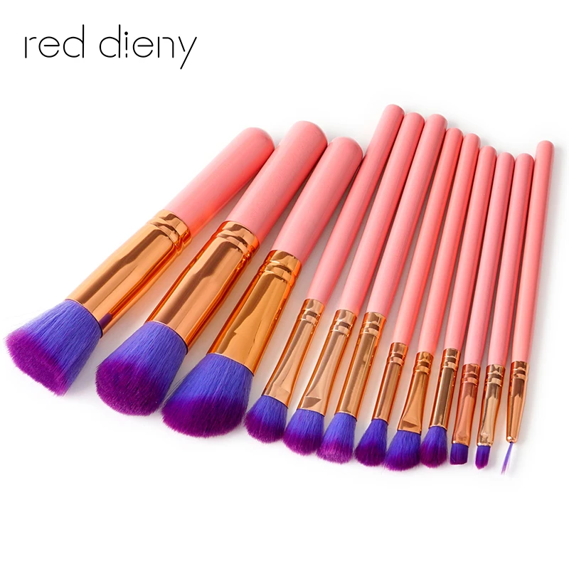 

12Pcs/set Pink Makeup Brushes Set Eyebrow Eyeshadow Powder Foundation Blush Brush Face Contour Concealer Brush Make Up Tools Kit