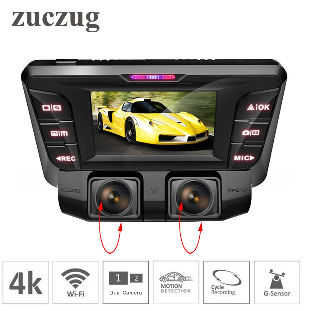 ZUCZUG 4K Скрытая Wifi Автомобильная DVR камера Novatek NT96660 видеорегистратор с двумя