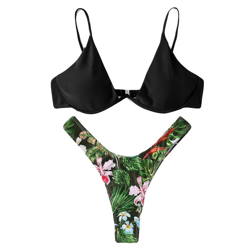 Sexy Bikinis Women swimwear Print Push-Up Padded Bra Beach Bikini Set Swimsuit Swimwear Ins popular style #2m13 (4)