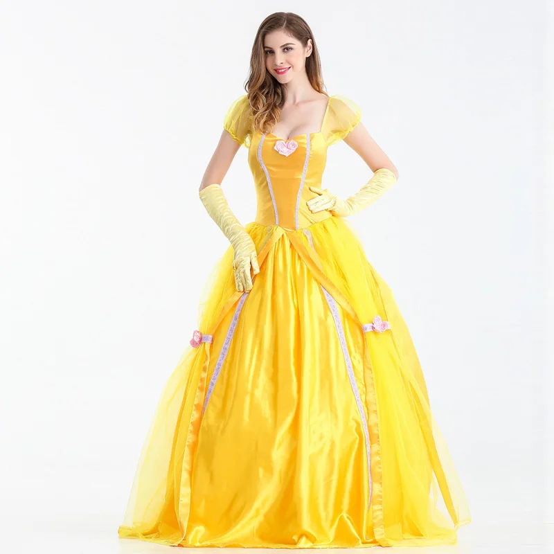 

Beauty And The Beast Princess Belle Fancy Dress Halloween Party Fantasia Costume