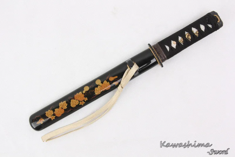 Handmade Samurai Sword Japanese Wakizashi Tanto 1045 Carbon Steel small knife Ready Sharpness Ready For Cutting Paper