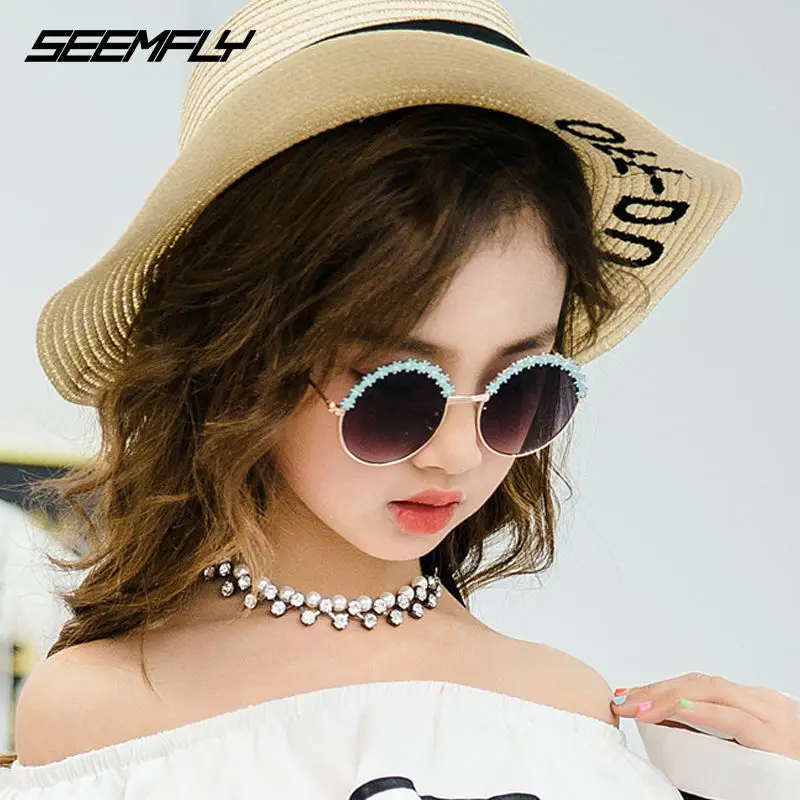 Детские солнцезащитные очки Seemfly винтажные круглые с защитой UV400 спортивные