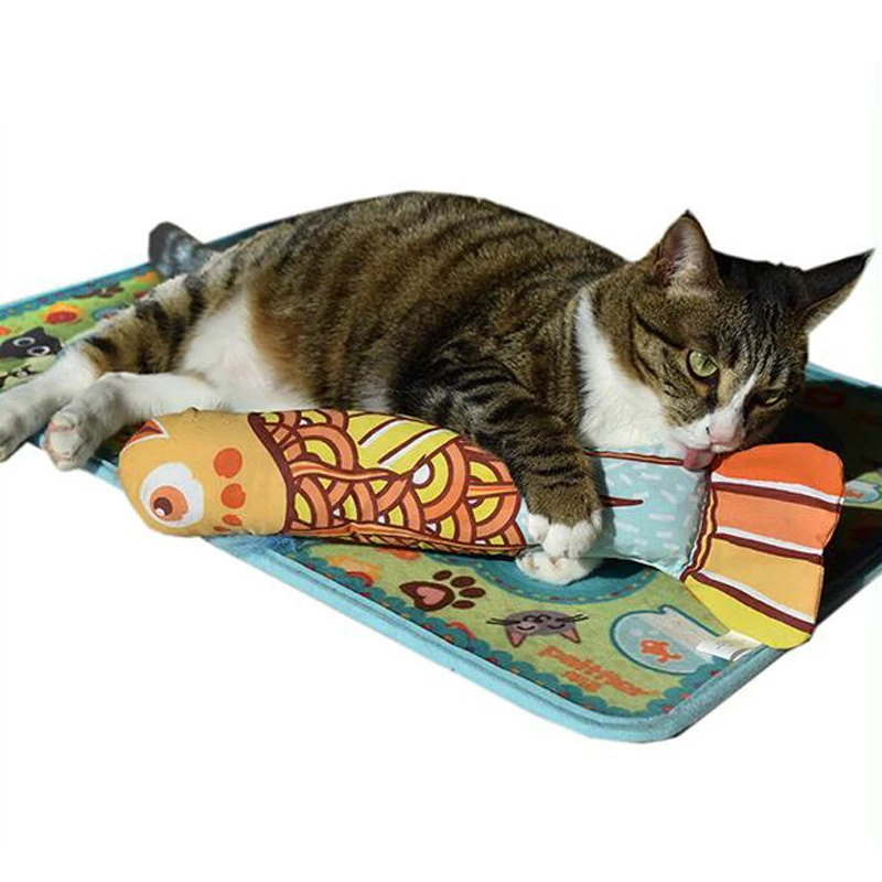 Pet Cat Toys Cute Fish Shape Plush Stuffed Fish With Catnip Pets