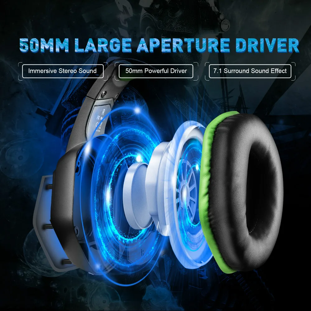 Preise EKSA E1000 Gaming Kopfhörer Mit Noise Cancelling Mikrofon RGB Licht 7,1 Surround Sound Wired Gaming Headset Gamer Für PS4 PC