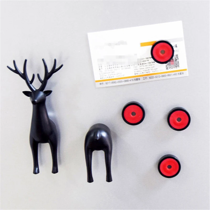 

1pcs 3D Animals Deer Magnetic Post-it notes Fridge Message Comments Refrigerator Cabinet wall Stickers Kitchen Home Decor