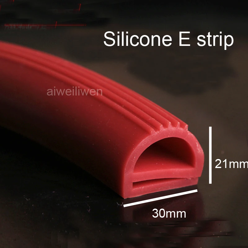 21x30mm red Silicone E bar e shape Silicon rubber sealing strip oven