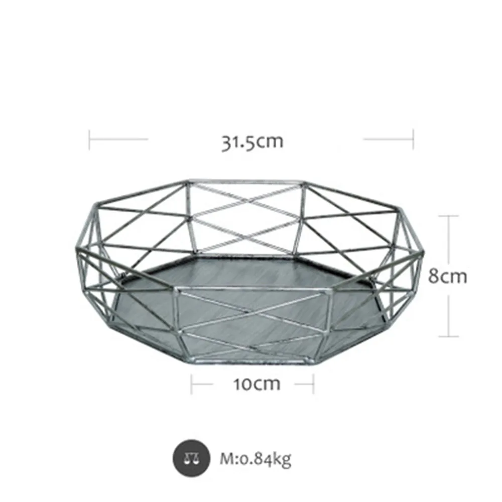 Нордический металлический геометрический лоток для хранения шикарный латунный винтажный фруктовый торт десертная тарелка Ретро Золотой Серебряный Дисплей Поднос настольный декор - Цвет: 1