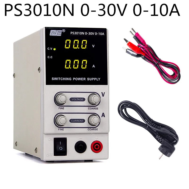

0-30V 0-10A LED Display Adjustable Switching Regulator DC Power Supply Laptop Repair Rework 220V PS3010N for Laboratory Repair