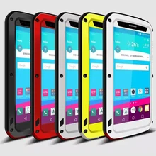 Fashion Powerful Cases for LG G4 Waterproof Case Dirt Proof Shockproof Cover for LG G4 Tempered Glass+Tough Metal+Silicone Capa