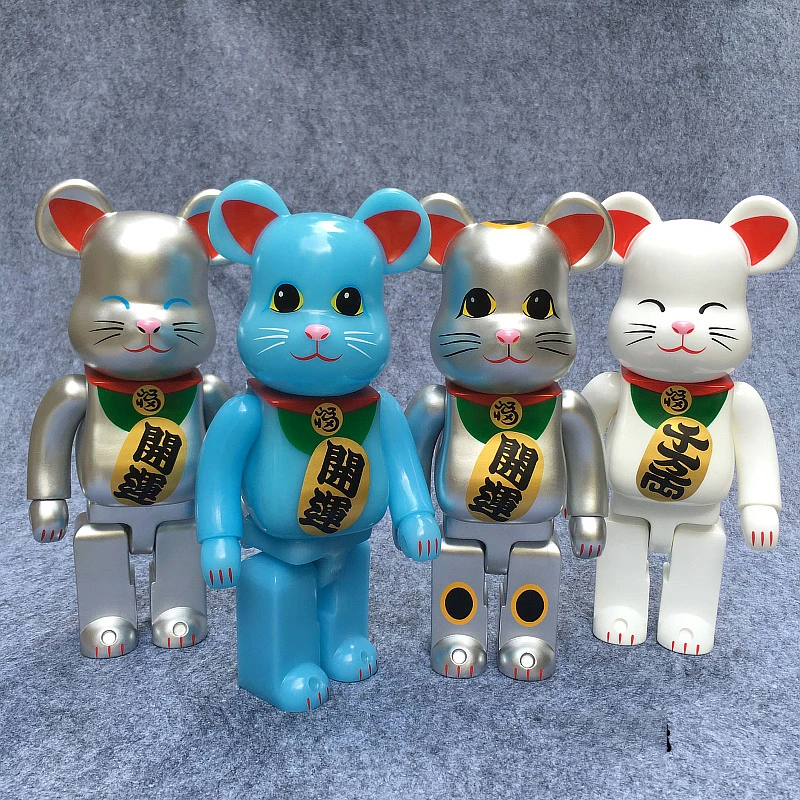 

New Vinyl Doll Bearbrick Be@rbrick 400% 28CM Lucky Cat Various Color PVC Vinyl Art Figure In Yellow Boxed