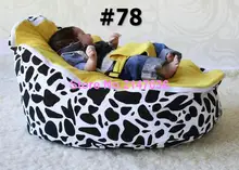 Lona de algodão VACA e cadeiras do saco de feijão do bebê Azul dots impressão personalizada atacado-crianças beanbag cadeiras piso