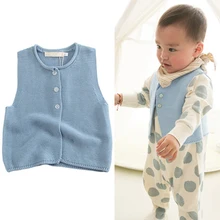 Свитер для маленьких мальчиков и девочек, хлопковая детская одежда, свитер, жилет, вязаные жилеты для мальчиков и девочек, кардиган для малышей, свитер