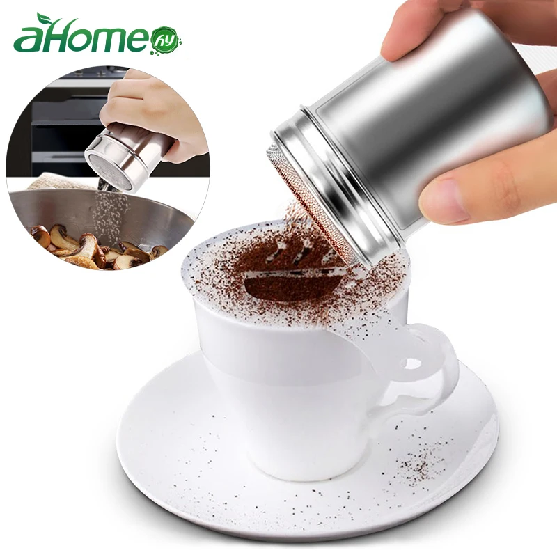 Stainless Steel Chocolate Sugar Shaker Coffee Dusters Cocoa Powder Cinnamon Dusting Tank Kitchen