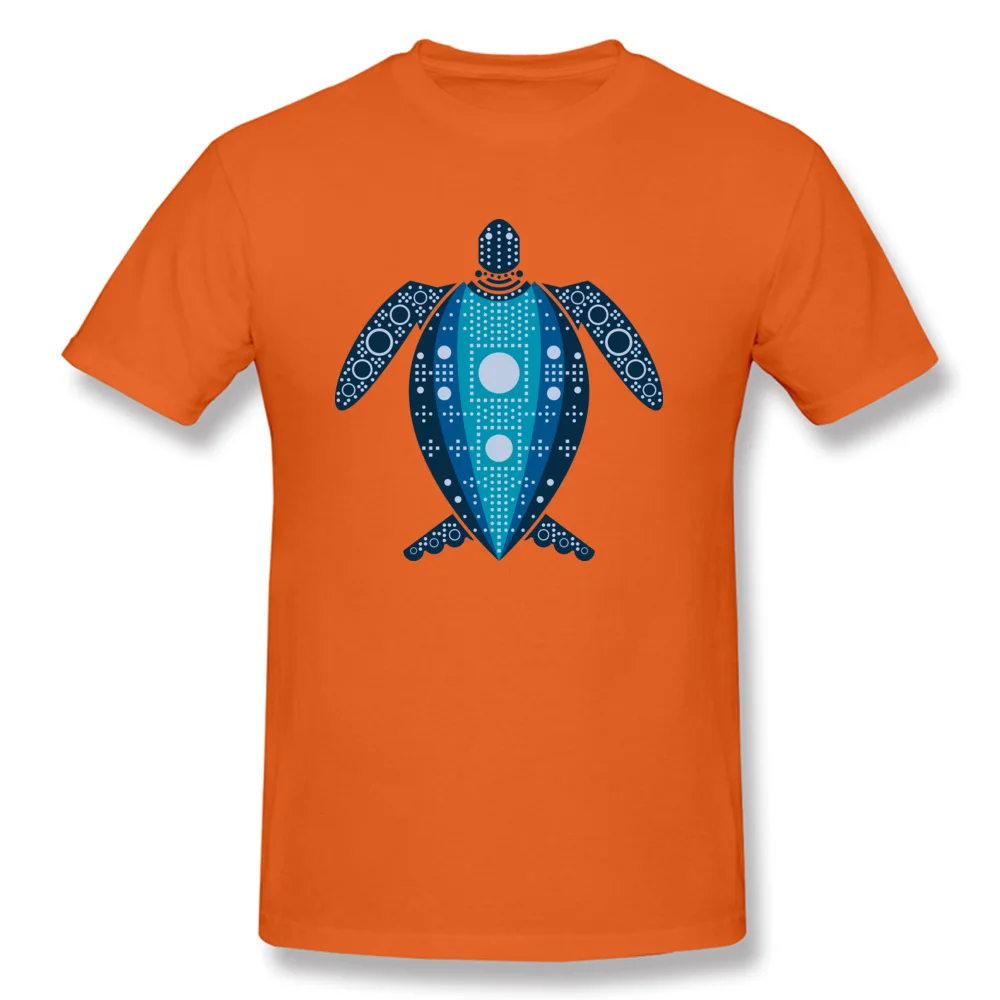 Normal Leatherback Sea Turtle Round Collar Top T-shirts Summer/Autumn Tops & Tees for Men Hot Sale 100% Cotton T Shirt Leatherback Sea Turtle orange