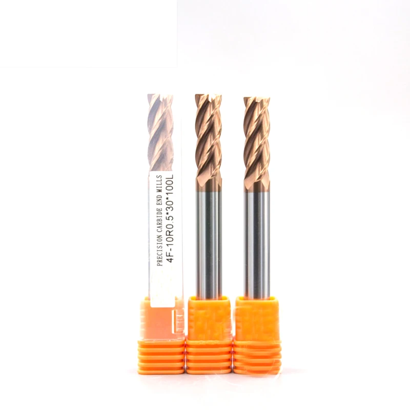 

HRC60 4flute 3R0.2 0.5 6R0.2 tungsten steel longten round corner rounding endmill bull mill cutter router bit CNC machine mill