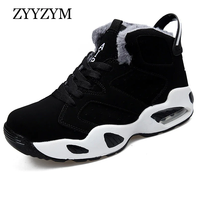 Tanie ZYYZYM męskie buty jesienno zimowa sznurowane w stylu uniseks moda na co dzień buty męskie pluszowe utrzymuj ciepłe trampki męskie buty