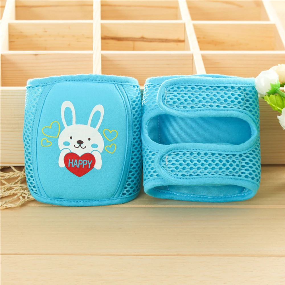 

1 Pair Crawling Protector Sponge Sports Cartoon Leg Warmers Knee Pads Unisex Girls Mesh Breathable Cute Baby Safety Adjustable