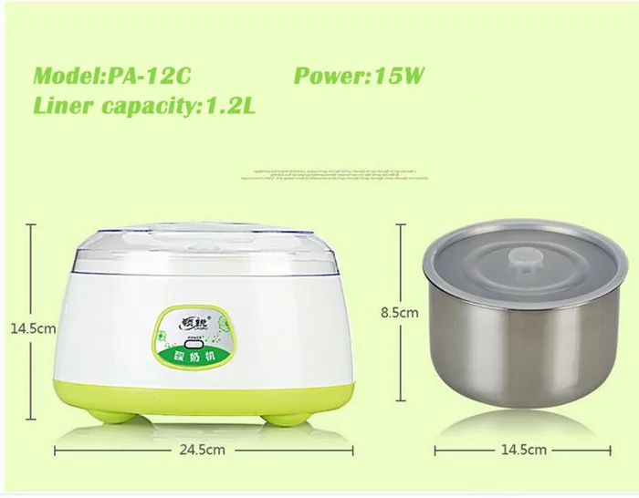 Бытовой йогурт машина из нержавеющей стали бак йогурт производитель 1200 мл емкость DIY молоко Йогурт