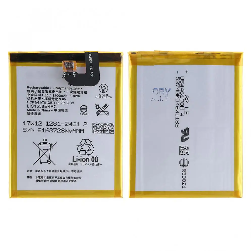 

3.8V 3100mAh Built-in Polymer Li-ion Battery Replacement Phone Batteries Accumulator for Sony L55T L55U D6603 D6633 D6653 Z3