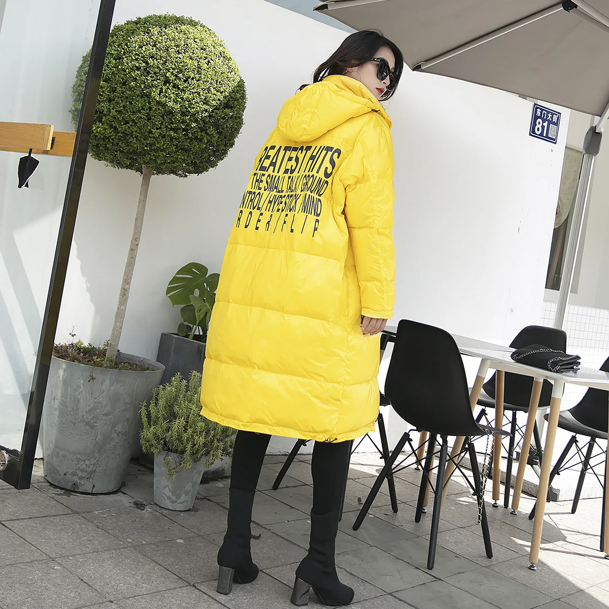 taille Bas Mince 100 Plus Veste Vêtements Vers Kg 90130 Style 2018 jaune Étendu Noir Nouvelle Graisse De pourpre coréen Robe Femmes Défilé D'hiver Sœur Le Mode XRaEwx