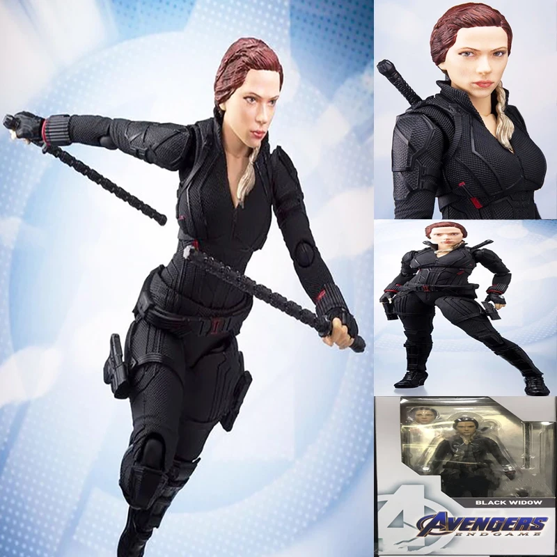 

2019 Movie Marvel Avengers 4 Endgame SHF Black Widow PVC Action Figure Model Toys Doll for Gift