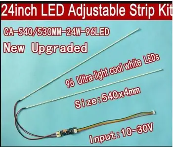 

Free shipping 5set 24'' 540mm Adjustable brightness led backlight strip kit,Update 24inch-wide LCD CCFL panel to LED backlight