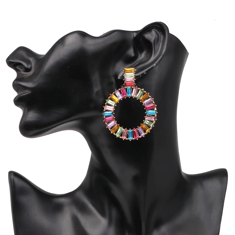 JURAN ZA серьги-подвески в форме сердца с кристаллами и кисточками для женщин, ювелирные аксессуары, роскошные массивные висячие серьги