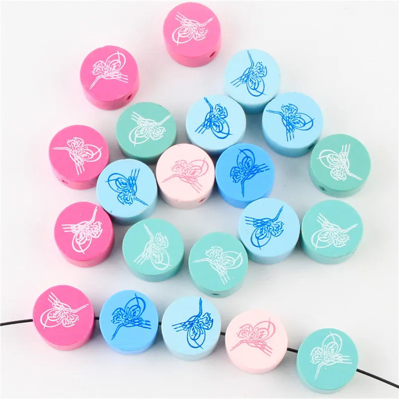 

European Style White Wooden Beads Natural Loose For Jewelry Making DIY Woodwork Crafts Accessories 15PCS 20MM