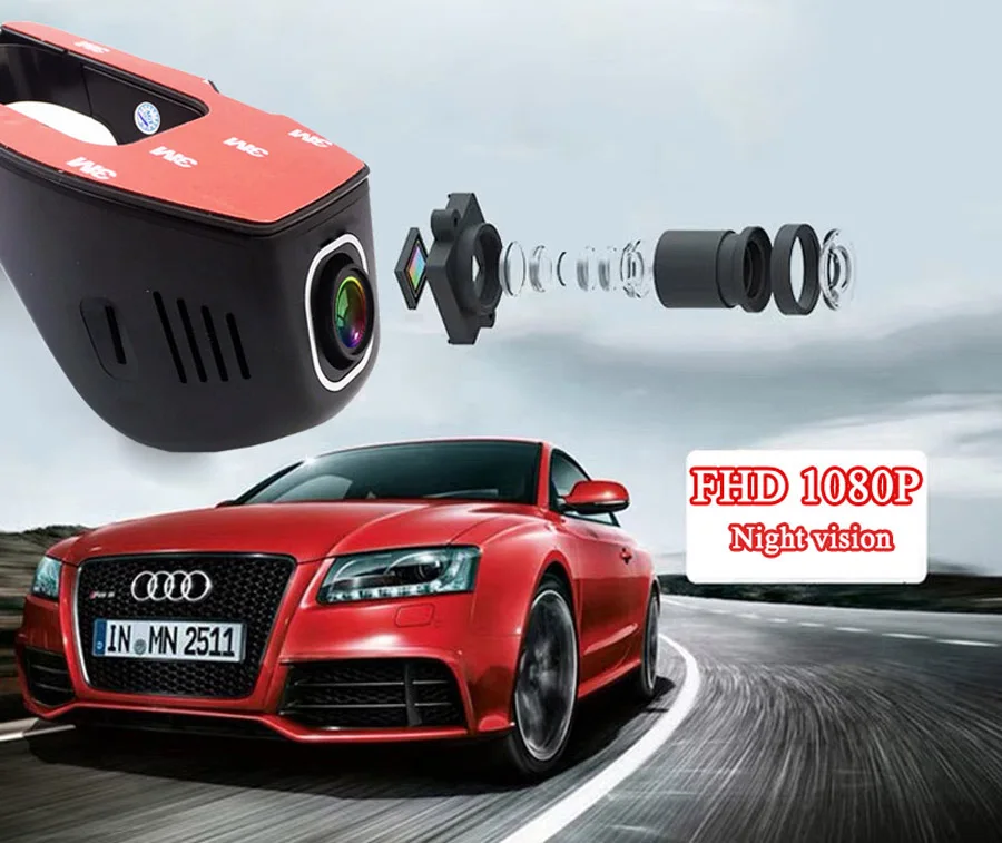 WHEXUNE WiFi Автомобильные видеорегистраторы Full HD 1080P рекордер видеорегистратор Dashcam монитор парковки ночного видения Novatek 96658 видеонаблюдение