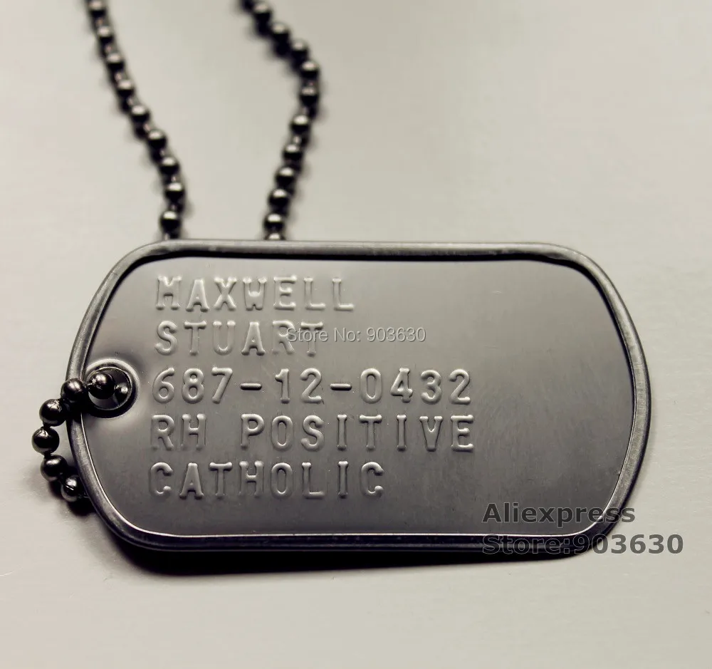 100 EACH STAINLESS STEEL DOG TAGS, 24 BALL CHAIN NECKLACE