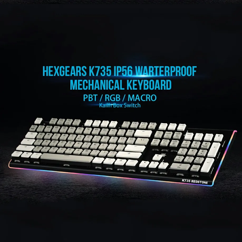 

HEXGEARS Mechanical Keyboard usb Gaming Waterproof Klavye Red Switch Keyboard with Backlight PBT Keycap Programmable Keyboard