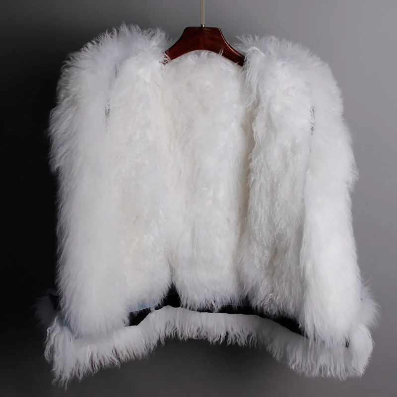 OFTBUY, зимняя куртка для женщин, пальто из натурального меха, джинсовая парка, настоящая монгольская овечья шерсть, Толстая теплая верхняя одежда, уличная брендовая Роскошная Одежда