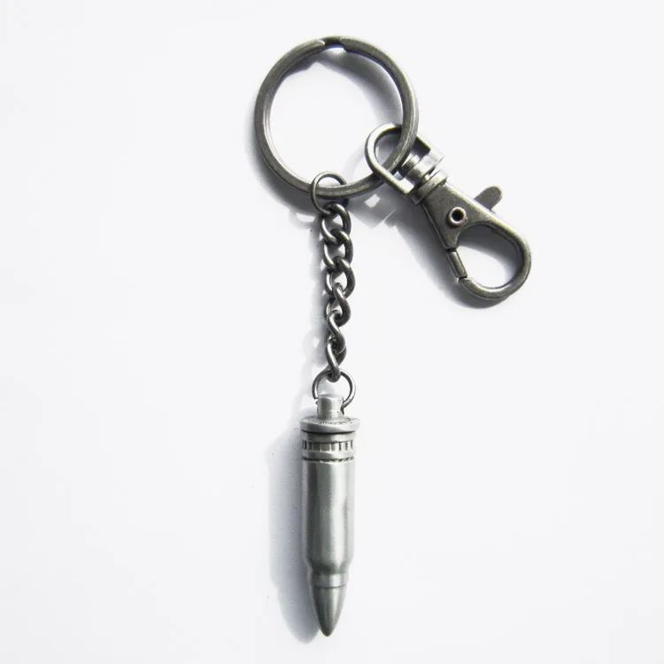 

3D Sculpt Bullet Shape Heavy Metal Charm Pendant Key Ring Key Chain KEYRING-002
