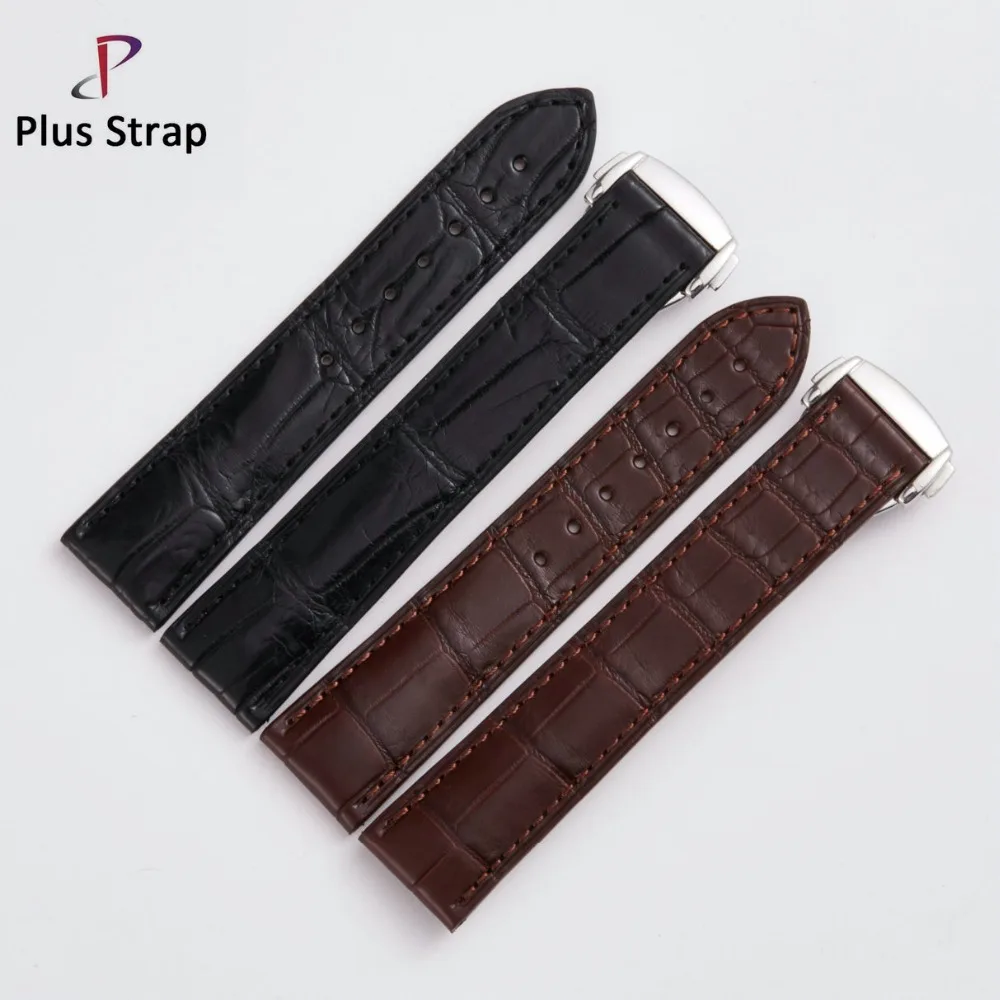 

Plus Strap 19 20 mm Crocodile Skin Genuine Leather Men Watch Strap Replacement Soft Cowhide Wristband Women Watchband