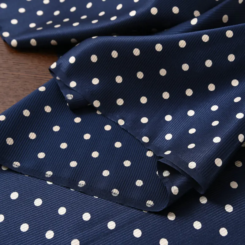 

circle dot Printed strip jacquard silk satin fabric 100% silk 30 momme