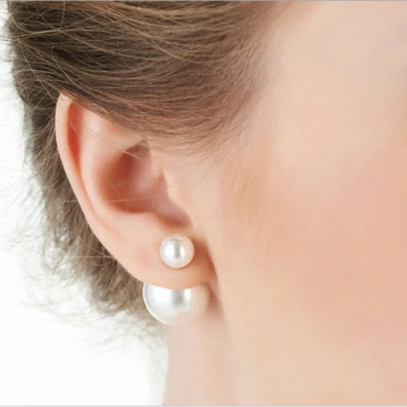 

Candy Colour Pendientes Earrings Ball Shape Plastic Stud Earring Double-Sided Pearl Colored Ear Studs Oorbellen C4S1222