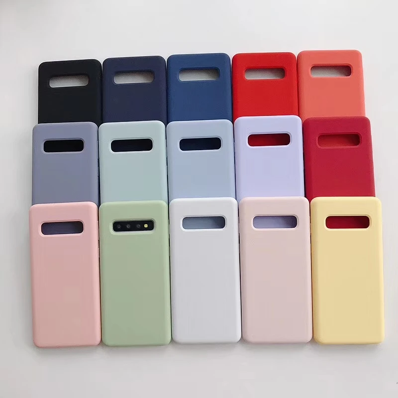 Чехол для смартфона Samsung Galaxy S10 Plus S10e силиконовый с однотонной расцветкой на выбор