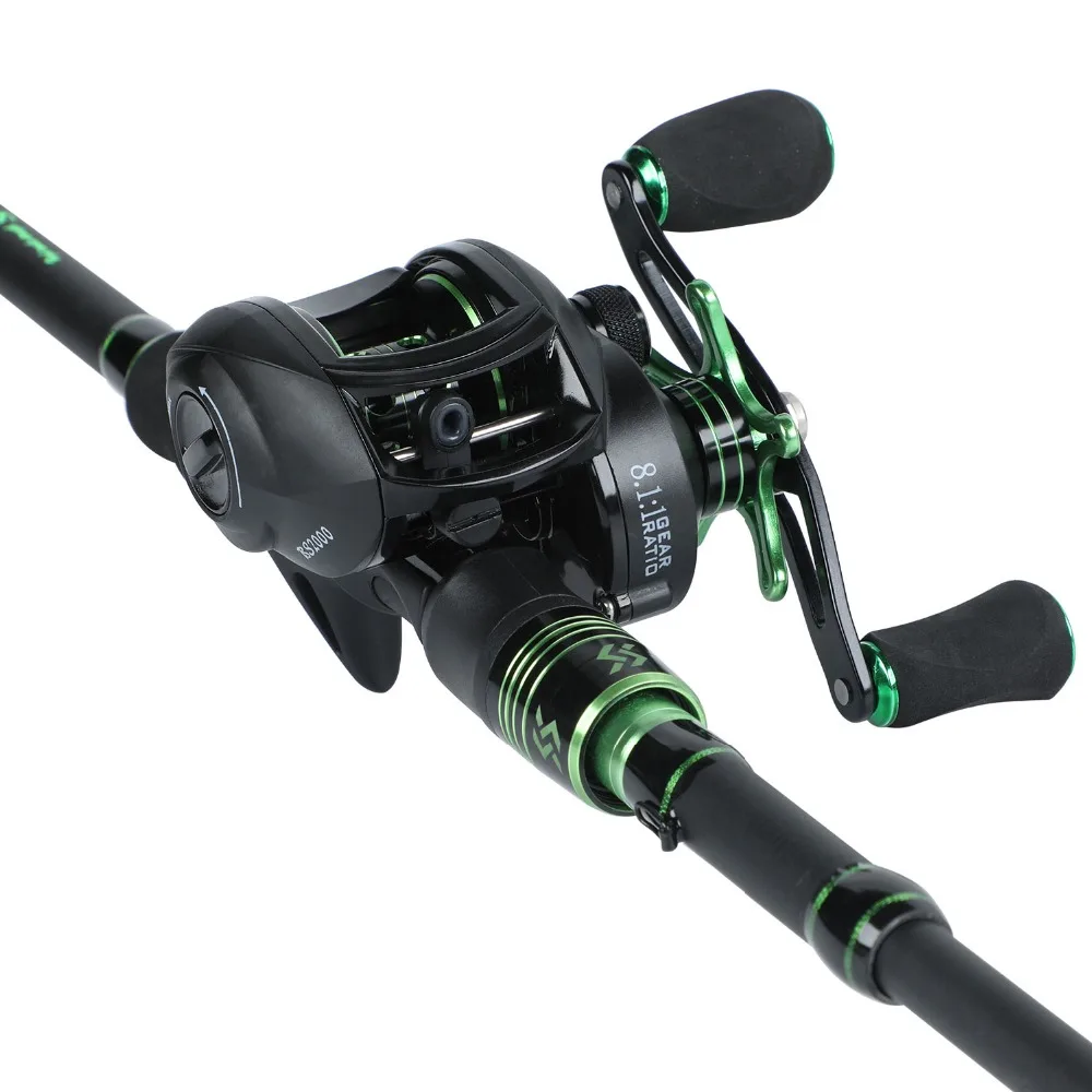 Sougayilang Telescopic Fishing Rod with BaitCasting Fishing Reel Combo -Carbon Fiber Portable Casting Fishing Pole Reel Kit