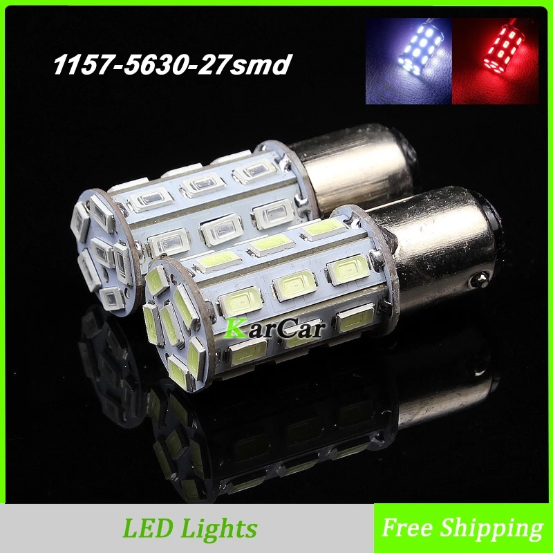 10PCS/Lot 1157 5630 27LED Brake Bulbs BAY15D Car Tail Lights, 2057 2357