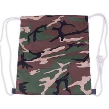 

Camouflage Backpack Drawstring Gym Bag Travel Sport Outdoor pockets two-string shoulder bag (Camouflage)