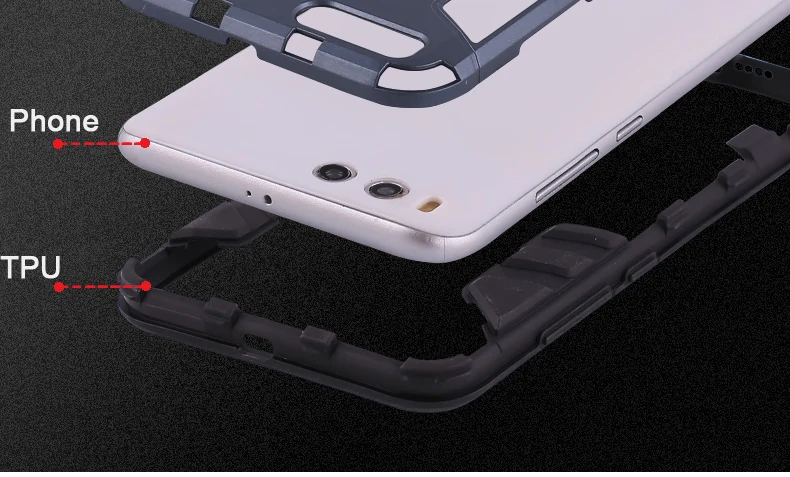 Stand Armor Case for XIAOMI MI6 8 9 10 11 Pro Redmi Note K40 K30 PC+Silicone Hard Antiknock Shockproof Kickstand Back Cover apple iphone 11 Pro Max case