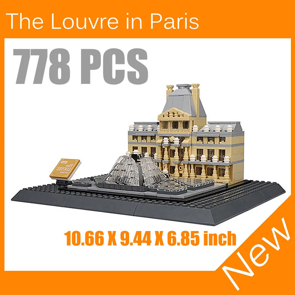 2017 neue die louvre paris 3d modell bausteine architektur creator serie klassische kompatibel legoed haus spielzeug