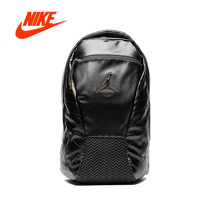 

Original New Arrival Authentic Nike Air Jordan 12 AJ12 Black Gold Backpacks Men's & Women's Shoulder Bags Sports Bags 9A1773-429