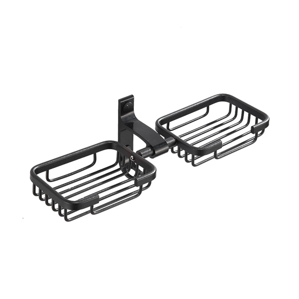 

1 Pc Soap Holder Self Adhesive Aluminum Wall Mounted Bath Black Shower Soap Basket Dish Shelf Tray Holder for Home Bathroom