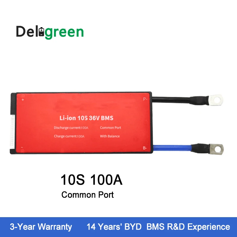 

Deligreen 10S 100A 36V PCM/PCB/BMS for Li-PO LiNCM battery pack 18650 Lithion Ion Battery Pack