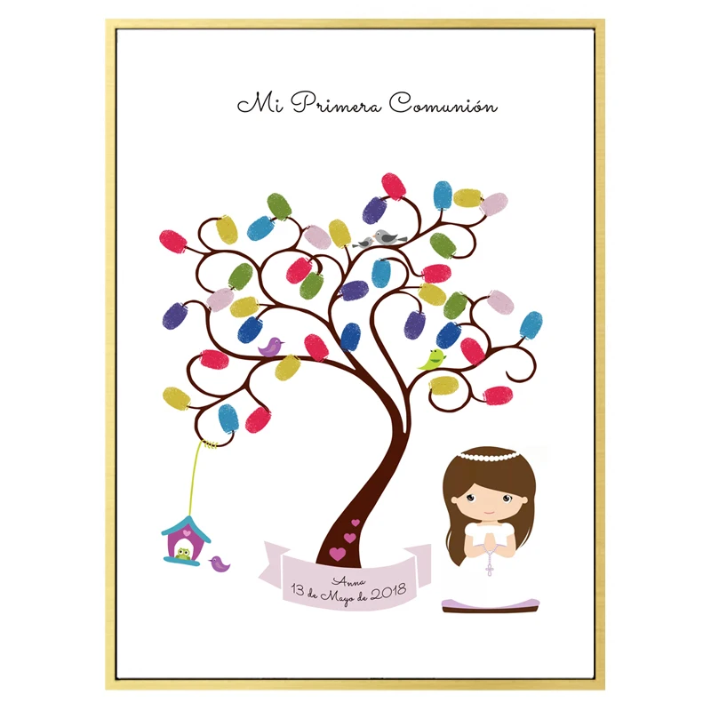 

Personalized Name Date Gift For My First Holy Communion Guestbook Creative Communion Souvenir with Little Angel For Girl