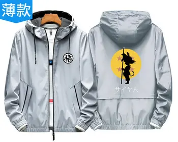 

Plus size 7XL Anime Dragon Ball Cosplay jacket Spring Men Goku Hooded thin Coat Casual Funny Print Goku Windbreaker A9003